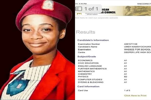 UTME’s best candidate makes eight A1 in WAEC, HOTPEN